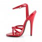 červené sandálky na vysokém jehlovém podpatku Domina-108-r - Velikost 42
