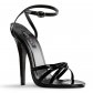 černé sandálky na vysokém jehlovém podpatku Domina-108-b - Velikost 42