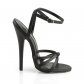 černé sandálky na vysokém jehlovém podpatku Domina-108-bpu - Velikost 45