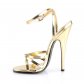 zlaté sandálky na vysokém jehlovém podpatku Domina-108-gmpu - Velikost 45