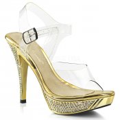 zlaté sandálky s kamínky Elegant-408-cgch