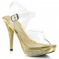 zlaté sandálky s kamínky Elegant-408-cgch - Velikost 38