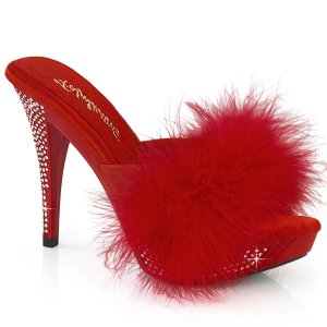 dámské červené erotické pantofle s kamínky Elegant-401f-rpu