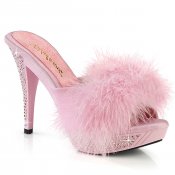 dámské růžové erotické pantofle s kamínky Elegant-401f-bppu