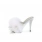 dámské bílé erotické pantofle s kamínky Elegant-401f-wpu - Velikost 35