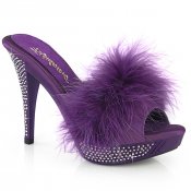 dámské fialové erotické pantofle s kamínky Elegant-401f-pppu