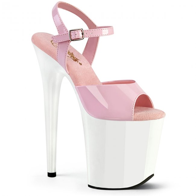 dámské růžovo-bílé vysoké boty na platformě Flamingo-809-bpw - Velikost 37