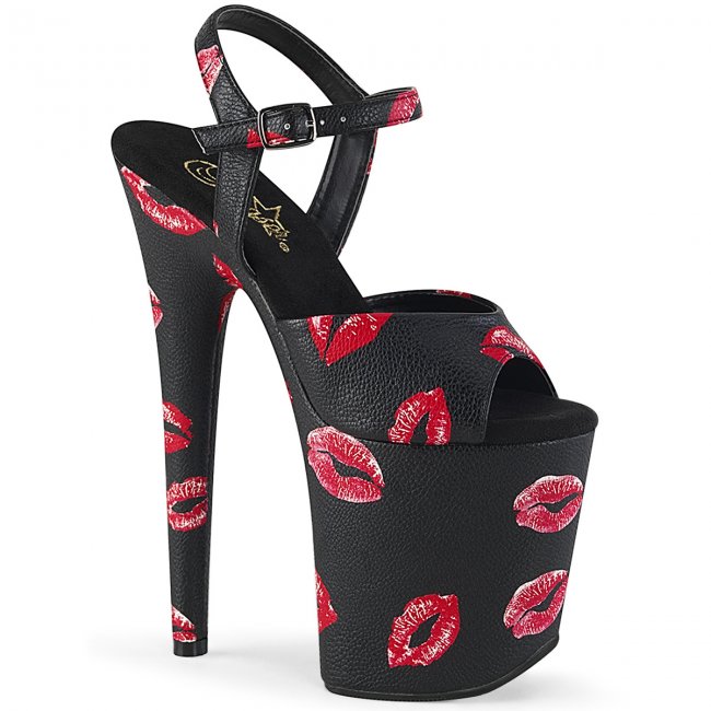 extra vysoké dámské sandále s potisky Flamingo-809kisses-bpu - Velikost 35