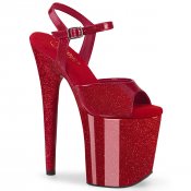 extra vysoké červené sandále s glitry Flamingo-809gp-ryrg