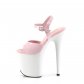 dámské růžovo-bílé vysoké boty na platformě Flamingo-809-bpw - Velikost 44