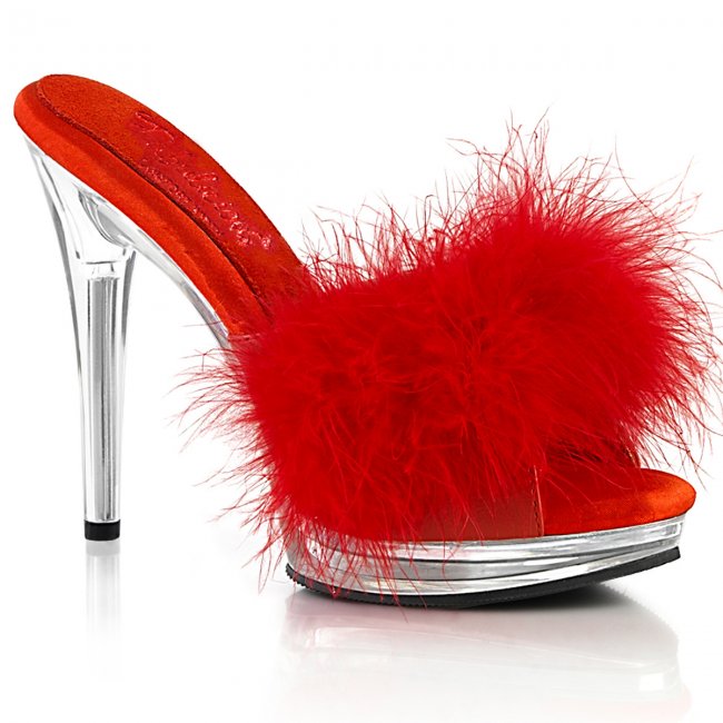 dámské červené erotické pantofle Glory-501-8-rpuc - Velikost 39