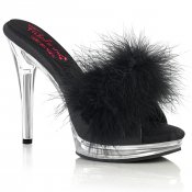 dámské černé erotické pantofle Glory-501-8-bppuc