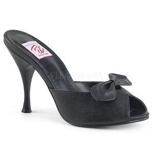 černé dámské pantoflíčky s mašličkou Monroe-08-bpu