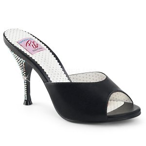černé dámské pantoflíčky s kamínky Monroe-05-bpu