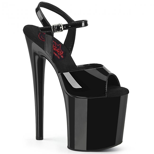 černé vysoké dámské boty na platformě Naughty-809-b - Velikost 39