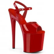 červené vysoké dámské boty na platformě Naughty-809-r