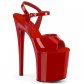 červené vysoké dámské boty na platformě Naughty-809-r - Velikost 39