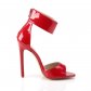 červené sandálky na jehlovém podpatku Sexy-19-r - Velikost 36