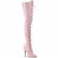 luxusní růžové kozačky nad kolena Pleaser Seduce-3024-bp - Velikost 36