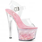 růžové vysoké dámské sandály s glitry Sky-308whg-ccbpg
