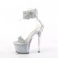 stříbrné vysoké dámské sandály s barevnými glitry Sky-327rsi-rssrs - Velikost 37