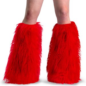 červené kožešinové návleky na boty Yeti-08-rfur