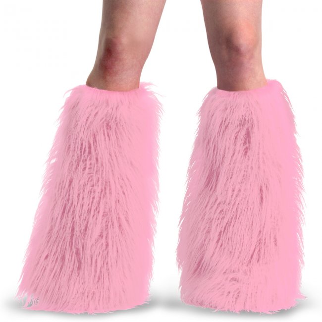 růžové kožešinové návleky na boty Yeti-08-bpfur - Velikost 35
