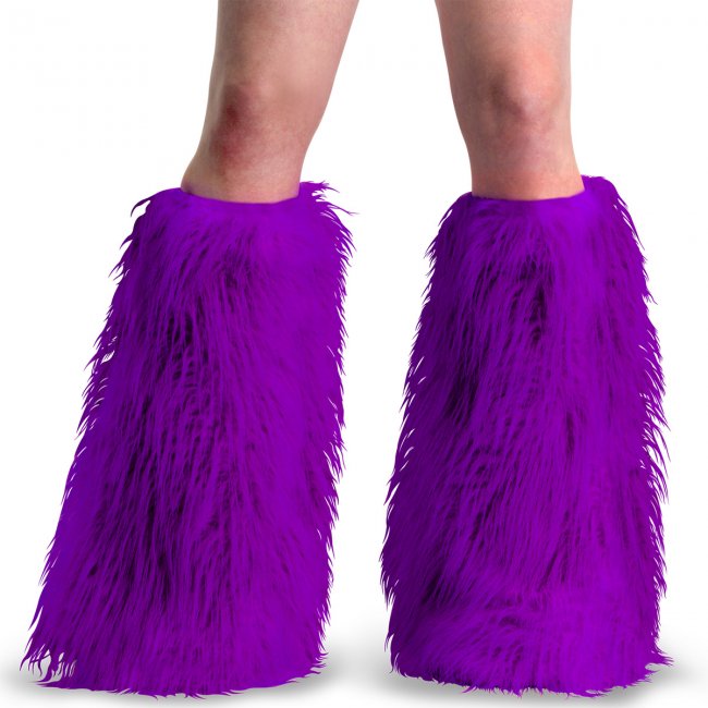 fialové kožešinové návleky na boty Yeti-08-purfur - Velikost 44
