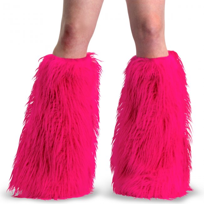 tmavě růžové kožešinové návleky na boty Yeti-08-hpfur - Velikost 46